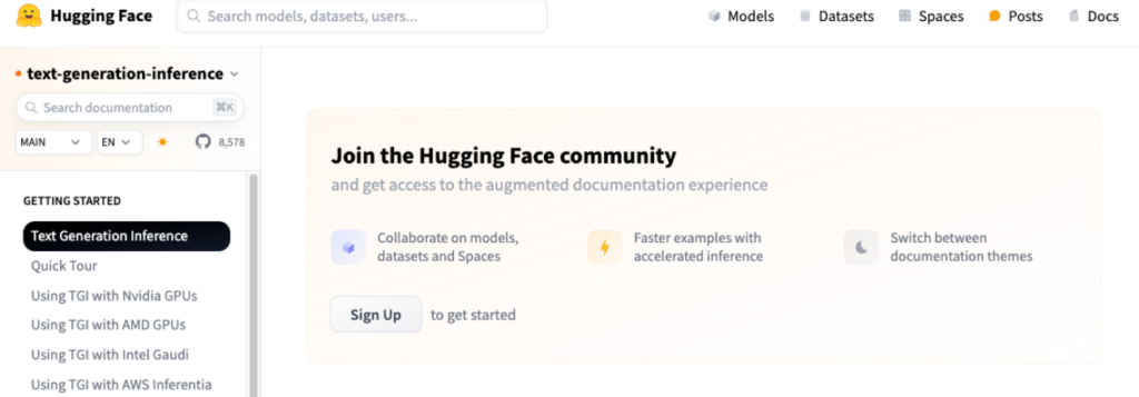 Huggingface TGI AI hosting platform